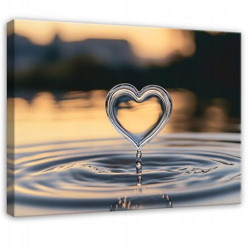 WallArena Leinwand Bilder 120x80 cm | Herz, Leinwandbilder, Bild auf leinwand, Format: 120x80 cm (BxH) - einteilig auf Canvas Leinwand. Das Leinwand