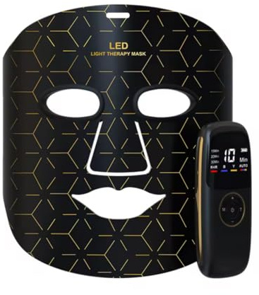 Masque Lumineux LED Visage Professionnel - Thérapie Lumière Rouge & Infrarouge - Soin Anti-Âge et Acné à Domicile - Appareil de Beauté High-Tech avec Télécommande, Technologie à Lumière LED