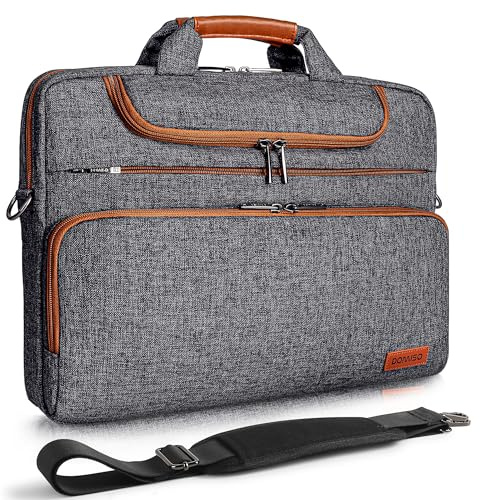DOMISO Sacoche Ordinateur 18 Pouces Résistant à l'Eau Pochette PC Portable Sac à Bandoulière Homme Business Sac de Transport pour PC Gamer 18 / ASUS ROG Strix Scar 18 & G18 (2023-2025), Gris Foncé