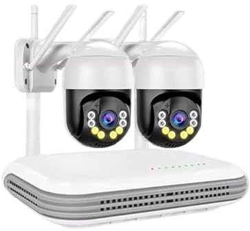 WIFI Wireless System CCTV Camera Kit H.265 4MP Outdoor PTZ Security Audio AI Face Detect 8CH NVR Video Surveillance Set Motion Detection(None,8CH NVR 2 Cameras)