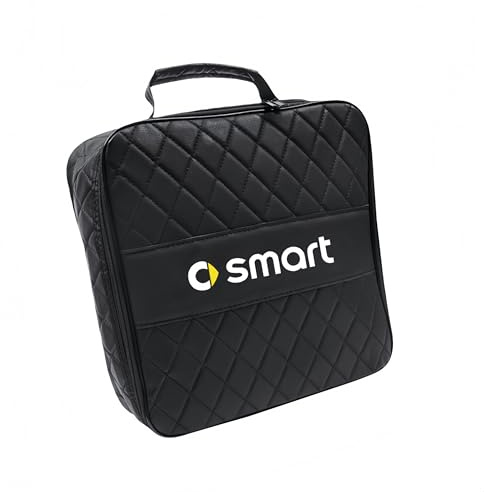 YIXIEDING Ev Charging Cable Bag, Compatible with Smart Forfour Electric 2019-2025, Electric Vehicles Charging Cable Organiser, Portable, Waterproof, Car Essentials Organizer,Black