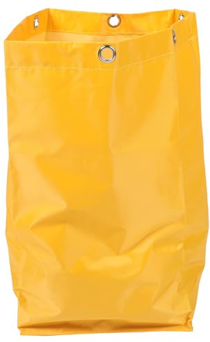 KAJNBN Bolsa para Carrito de Limpieza Multiusos Amarilla Estándar, Bolsa de Repuesto 6 Ojales Metálicos Resistentes, Tela Gruesa Ecológica para Uso Industrial y Hoteles