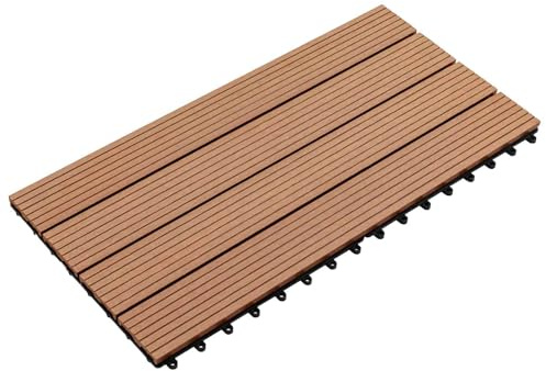 vidaXL Tile de Decking 6 uds. Marrón 60 x 30 cm WPC