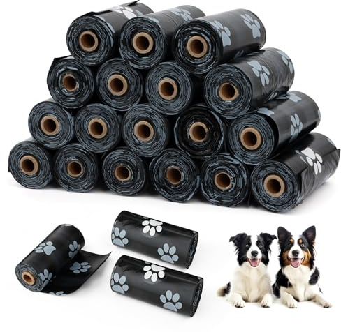 600 sacchetti per escrementi di cani, a prova di perdite, in plastica riciclata, resistenti agli strappi, sacchetti biologici da amido di mais, impermeabili, antistrappo