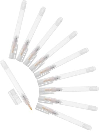 jojofuny 10 Unidades Tubo de Marcador Transparente Blanco Recargable para Pintura Tinta a Base de Alcohol, Cuerpo de Plástico y Fibra, Adecuado para Graffiti y Talleres en Grupo, Paquete