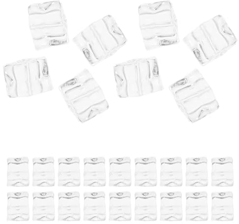 Fausse Glace Transparente 50 Pcs en Plastique et Résine, Non Fondante | Glaçons Simulés, Forme Irrégulière au Finition Lisse, Accessoires Photo pour Fête et Vitrine Alimentaire