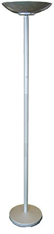 Green Lamp UPLGR3000 65 Watt 3000k Compact Fluorescent Light 2 Torchiere Energy Saving Uplighter, Silver/Grey