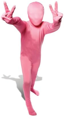 Morphsuits Rosa helkroppsdräkt för barn, rolig maskeraddräkt pojkar flickor – L (120–137 cm)