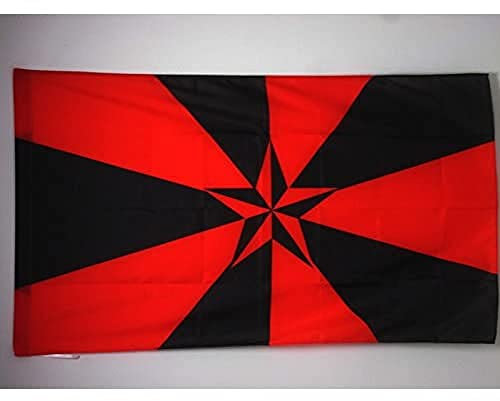 BANDIERA ANARCHIA STELLA 3D 150x90cm - BANDIERA ANARCHICA 90 x 150 cm foro per asta - AZ FLAG