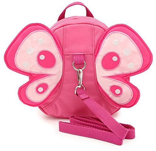 BTSKY Baby Butterfly Backpack with Walking Harness, Pink