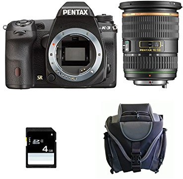 Pentax K-3 + SMC DA 16-50 f/2.8 SDM + Bag + SD 4GB Kit fotocamere SLR 24,35 MP CMOS 6016 x 4000 Pixel Nero