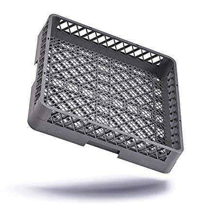 Kerafactum Spülkorb 50x50 cm aus BPA-Free Kunststoff feine Struktur, graublau Spülmaschinenkorb für Bestecke, feinmaschig, stapelbar, erweiterbar universell für Gastro Spülmaschine All Purpose Rack