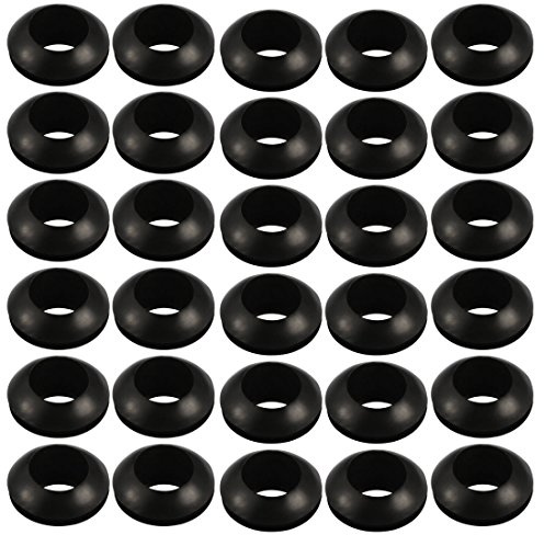 Sourcingmap 30pcs Wire Protective Grommets Black Rubber 10mm Double Sided Grommet