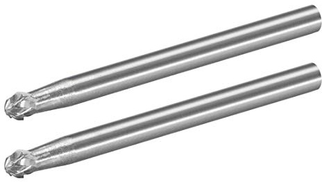 uxcell Tungsten Carbide Double Cut Rotary Burrs File Ball Shape, 1/8 Shank Diameter and 1/8 Head Size 2pcs