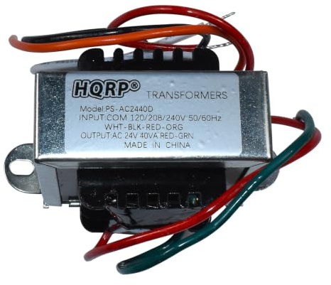 HQRP 120V-240V to 24V 40VA Transformer Compatible with Nest, Ecobee, Sensi, Honeywell Thermostat, Nest Doorbell and All Versions of Ring Doorbell Power Supply Adapter Door-Bell 120v-240v-to-24v, UL