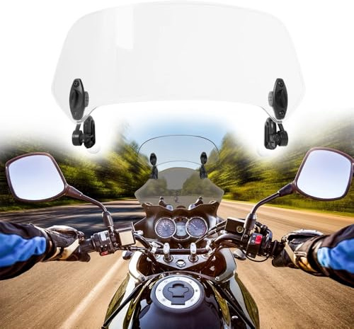368mm Motorrad Windabweiser Verstellbare Clip-on Windschutzscheibe Zubehör Windschild Windschutzscheibe Verlängerung Erweiterung Spoiler Aufsatz Transparent