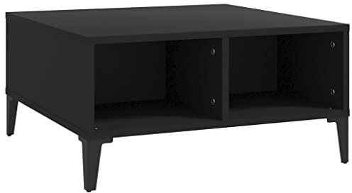 vidaXL Coffee Table Indoor Modern Couch Tea End Table Living room Centre Sofa Table Unit Home Furniture Household Set Chipboard Black