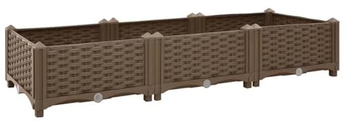 vidaXL Hochbeet Pflanzkasten Pflanzbeet Gemüsebeet Blumenbeet Blumenkasten Frühbeet Gartenbeet Blumenkübel Pflanzkübel 120x40x23cm Polypropylen