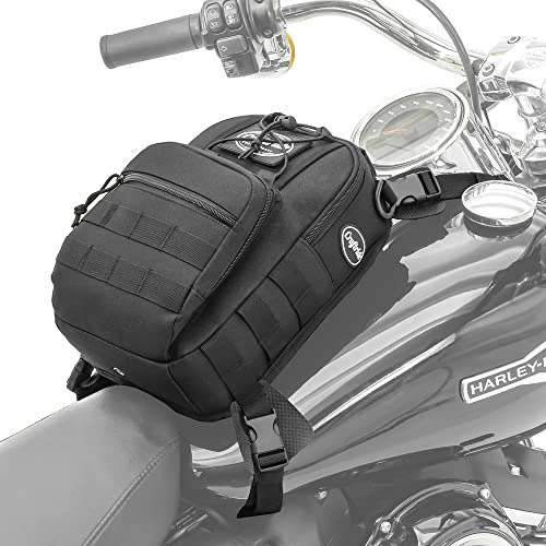 Motorrad Tankrucksack Dark Gear 9L mit Riemenbefestigung
