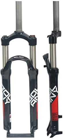 HSQMA 24 Zoll MTB Gabel Federweg 100mm Mountainbike Federgabel 1-1/8 Gerade Mechanisch Vorderradgabel Manuelle Arretierung Schnellspanner 9mm (Color : 24'' Red)