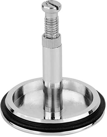 URPIZY 43 mm Badewannen-Stopfen, Messing, galvanisiert, Ablaufventil, Waschbecken, silberfarben