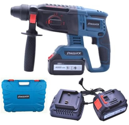 OISE ART STORE Trade Shop - Trapano Scalpellatore Doppia Batteria Martello Demolitore SDS Plus 4ah 88v