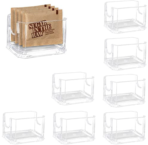 UOIENRT Lot de 8 supports de sachets de sucre en acrylique transparent pour sachets de thé, restaurant, hôtel, café, table, bureau