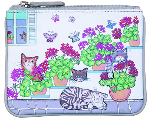 Mala Leather Santorini Collection 4288_98 Geldbörse aus weichem Leder mit RFID-Blockierung, grau, Einheitsgröße