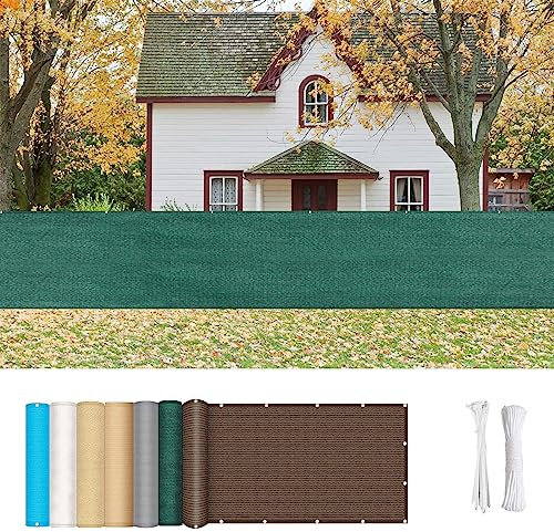 Balkonbespannung 70 x 600 cm Wind HDPE UV-Schutz Tennisblende Schattiernetz Sichtschutz mit Kabelbinder Ohne Bohren für Balkongeländer Garten, Grün