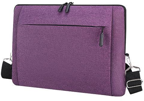 Hixingo Laptop-Handtasche für Frauen 13 14 15.6 Zoll Wasserdichtes Oxford Aktentasche Computer-Umhängetasche Arbeitstasche Messenger Bag Laptoptasche Schultertasche Kompatibel (15.6”,Lila)