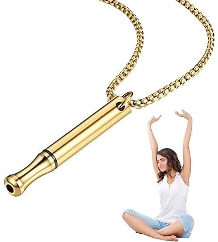 MAYJAI Respiration Consciente, Anapana, sifflet d'anxiété, méditation à chaîne Soli, Collier Portable