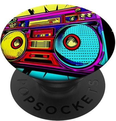Ghetto Music Blaster Retro Tape Recorder PopSockets PopGrip Intercambiabile