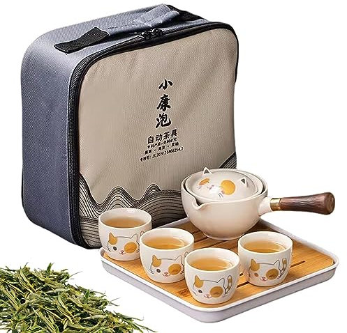 PUCHEN Teiera Rotante | Teiera in Ceramica Girevole Gongfu Portatile - Accessori per Articoli da tè, teiere da Collezione per aziende, Hotel, Case da tè, ristoranti, casa