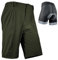Wulibike Radhose Herren MTB Hose Kurz Fahrradhose Gepolstert 2 in 1 Mountainbike Shorts für Männer mit Polsterung Fahrrad Radfahrhose Reißverschlusstaschen Grün XL