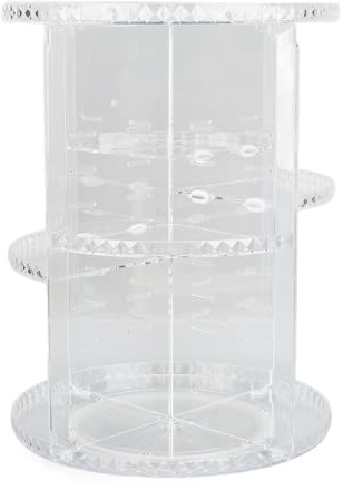 Drehbarer Make-up Organizer 360° - Transparente Kosmetik-Aufbewahrungsbox für Make-up & Hautpflege - Stabil mit Weitem Zugriff und Praktischer Speicherung