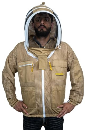 REWON Imkerjacke Belüftet Mann Frauen, beekeeper jacket mit schickem Hut und Schleier, Imkeranzug Imkerjacke Imkerschutzkleidung für professionelle Imker