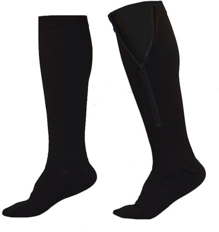 Mdrcg Kompressionssocken Mit Reißverschluss, Zipper Stützstrümpfe Mit Reißverschluss Für Damen Und Herren,C,L