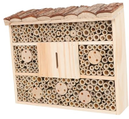 POPETPOP Holzhaus Garten Zimmer Praktisches Holz Bienenhaus Gartendekoration Insektenhaus Kleines Holzhaus Langlebiges Haus Insektenhäuser