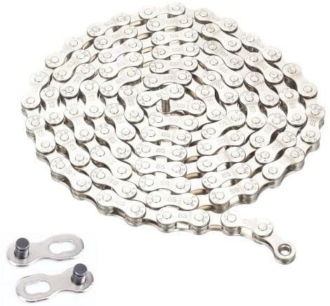 Shallho 6/7/8 Speed Bike Cadena 116 Izquierda Acero Alta Resistencia Bicicleta Derailleur Cadenas para 6/7/8 velocidades Carretera Bicicletas de Montaña