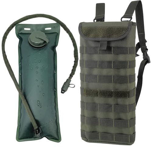 EASY BW Taktischer MOLLE Trinkrucksack mit 3L Wasserblase für Outdoor-Sport, Olivgrün