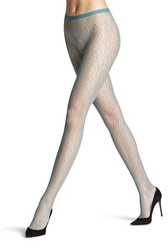FALKE Sea Lightness W Ti trasparenti velati fantasia 1 paio, Collant Donna, Verde Fjord 7475, M