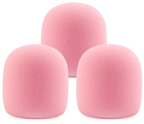 LEFXMOPHY SM58 Windscreen Pink Mic Cover Foam for Shure SM58 SM48 Vocal Microphone Pop Filter 3-pack Windsock