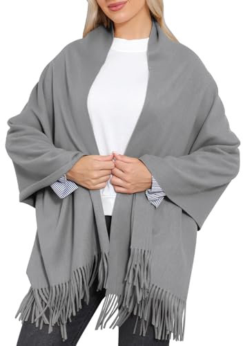 WELROG Kaschmir Schal Damen mit Quasten Weiche Großer Winterschal für Damen 200 * 70cm