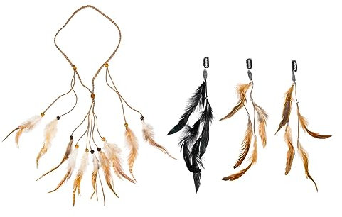 PLAFOPE 1satz Bohemian Plume Haarband Und Haarschmuck Teilig Haarband Haarclips Für Partys Hochzeiten Und Festivals Ethnischer Stil Hautfreundliches Material Vielseitige Verwendung