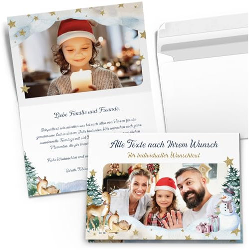 Einladungskarten Manufaktur Hamburg 10 personalisierte Weihnachtskarten mit Text und Foto - individueller Weihnachtsgruß Grußkarte Weihnachten Einladung Familie geschäftlich Motiv 24