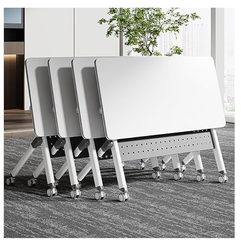 4er-Pack, Konferenztisch Klappbare, Schreibtisch Klappbar, Mobiler Besprechungstisch, Mobiler Schulungstisch Mit Rollen, Seminar-Konferenztisch, Tragbarer Klapptisch Mit Rollen Für Büro, Rezeption(160