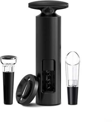 Cavatappi manuale per bottiglie di vino, in acciaio inox, materiale ABS, set con tagliacarte, per casa, ristorante, feste (set da 4 pezzi)