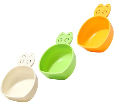 GMBYLBY Lot de 3 cuillères doseuses pour nourriture pour chat - Multicolores - Grande capacité - Avec clip d'étanchéité