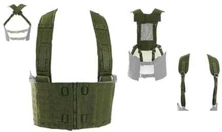 Arktis Gilet de Combat Chest Rig avec 2 paires de Bretelles Yoke et Croisées Modulable et ultra ligth