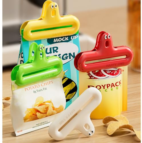 Tokusyou 8 Stück Verschlussclips für Beutel Tüten Edelstahl Groß Verschlussklammern Lebensmittel Verschluss Clips Wiederverwendbar Klammern Tütenclips für Küche Gefrierbeutel Verpackung Frischhalten
